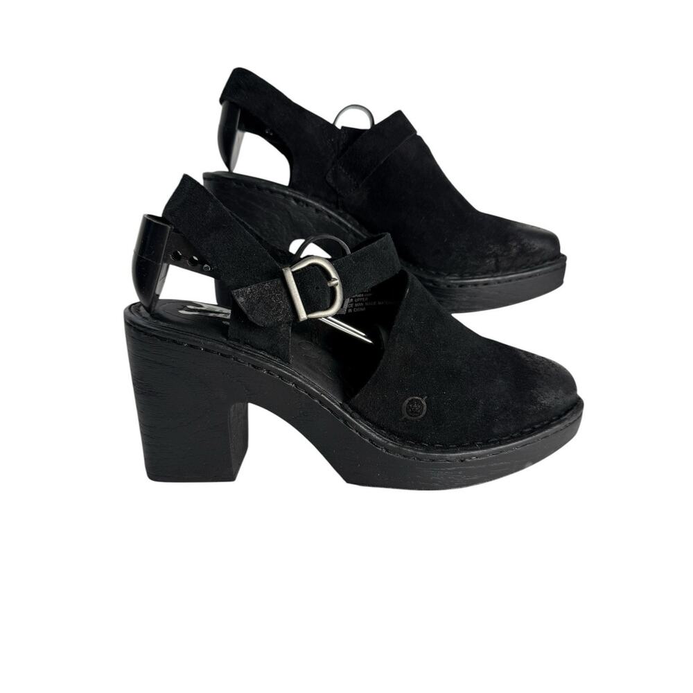 Born Women's Strappy Platform Slingback Black Comfort Boho Shoes 9M EUC‎